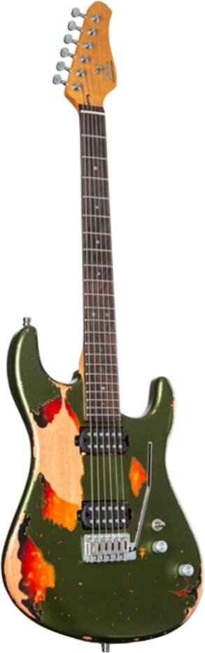 Fame Custom ST RW Worn Olive over Sunburst