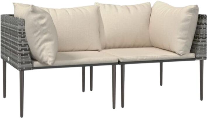 vidaXL Garten-Ecksofa mit Kissen Polyrattan 2 Stk. (364126)