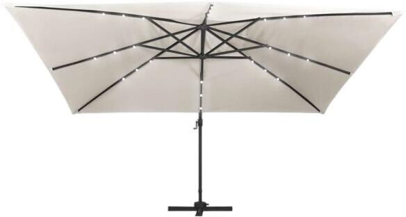 vidaXL Ampelschirm mit LED-Beleuchtung Alu-Mast 400x300 cm (47004)