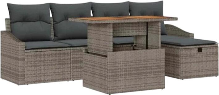 vidaXL Gartensofa-Set Polyrattan 6-tlg. (3361349)