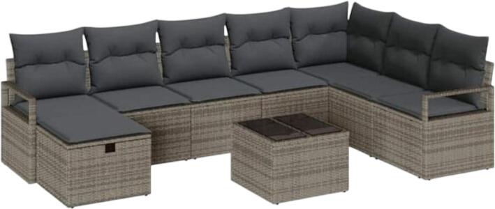 vidaXL Gartensofa-Set mit Kissen Polyrattan 6-tlg. (3360570)