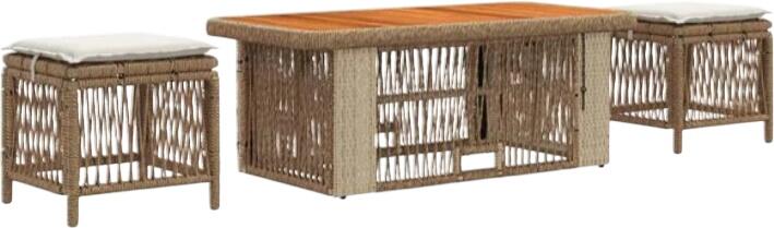 vidaXL Garten Essgruppe mit Kissen Polyrattan 4-tlg. (42026755)