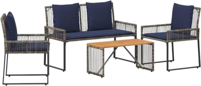 vidaXL Gartenmöbel-Set Polyrattan 9-tlg. (42025150)