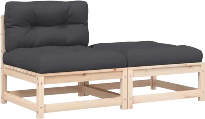 vidaXL Gartensofa ohne Armlehnen mit Kissen und Hocker (838125) vidaXL Gartensofa ohne Armlehnen mit Kissen und Hocker (838125)