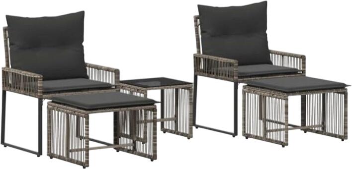 vidaXL Gartenmöbel-Set Polyrattan 11-tlg. (42025153)