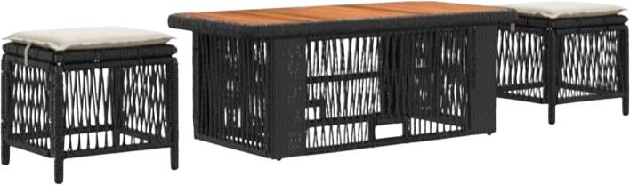 vidaXL Garten-Essgruppe mit Kissen Polyrattan 4-tlg. (42026753)