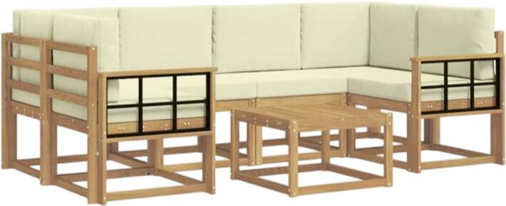 vidaXL Outdoor-Sofagarnitur mit Kissen 7-tlg. (3387324)