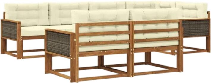 vidaXL Outdoor-Sofagarnitur mit Kissen 7-tlg. (3382638)