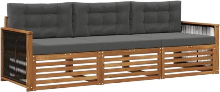 vidaXL Outdoor-Sofagarnitur mit Kissen 3-tlg. (3382965)