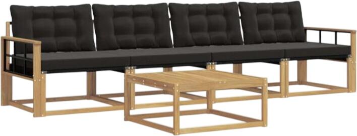 vidaXL Outdoor-Sofagarnitur mit Kissen 5-tlg. (3388402)