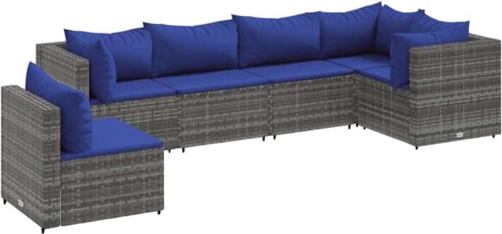 vidaXL Gartenlounge-Set mit Kissen Polyrattan 6-tlg. (3308175)