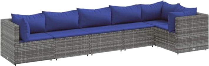vidaXL Gartenlounge-Set mit Kissen Polyrattan 6-tlg. (3308111) vidaXL Gartenlounge-Set mit Kissen Polyrattan 6-tlg. (3308111)
