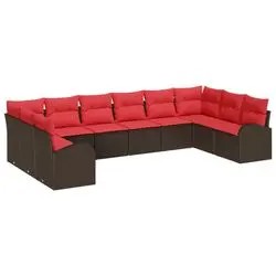 vidaXL Gartenlounge Sofa Set mit Kissen 10-tlg. (3346224)