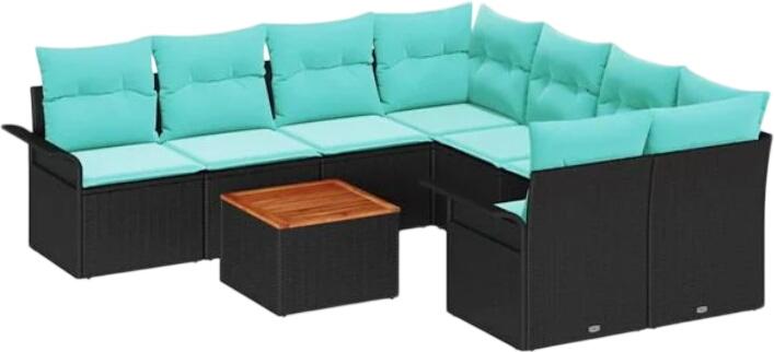 vidaXL Gartensofa-Set Polyrattan 9-tlg. (3355981)