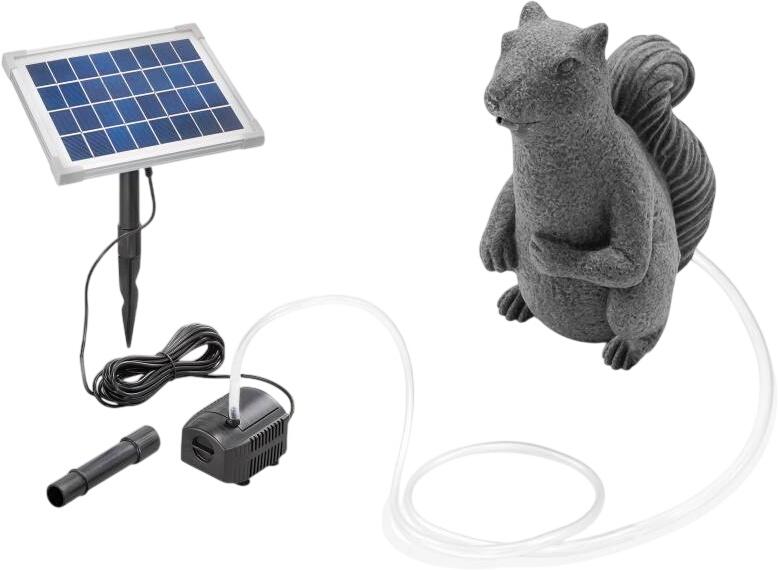 Esotec Solar Wasserspeier-Set sitzendes Einchhörnchen Puschel (101671)
