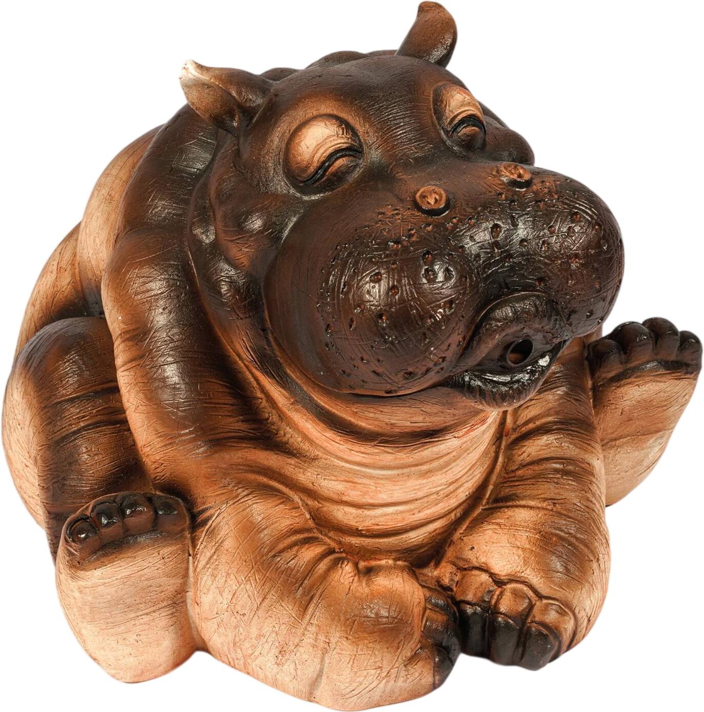 Esotec Wasserspeier-Figur sitzendes Flusspferd Hippo (100740)
