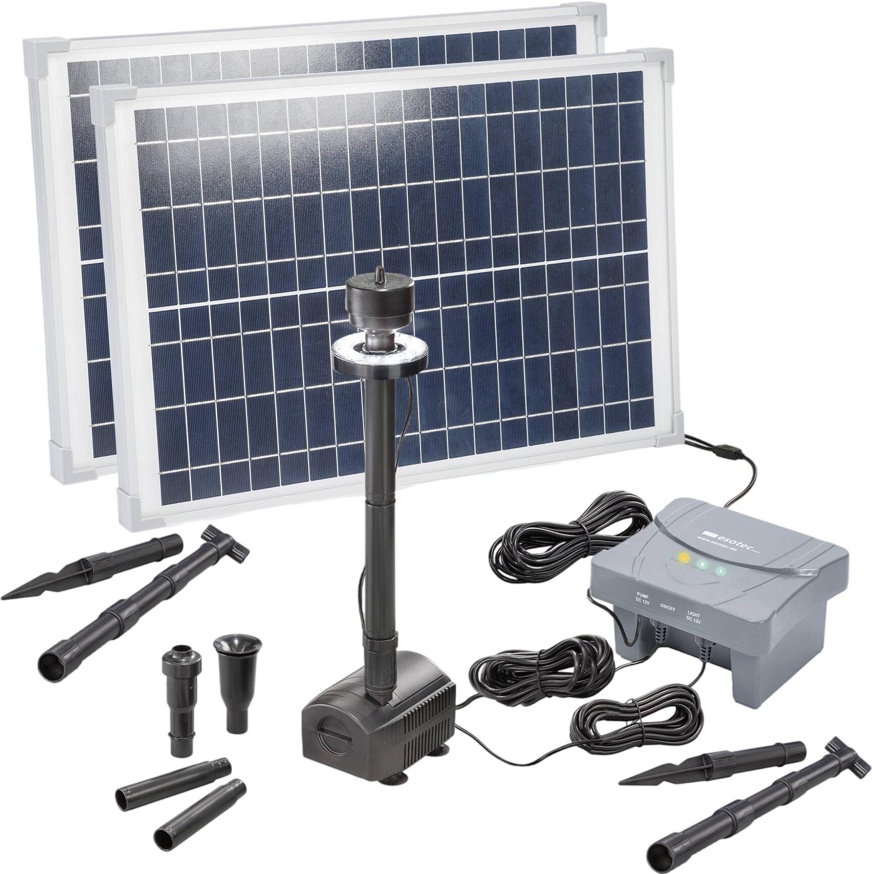 Esotec Solar Teichpumpenset 50/1400 mit 7,8 Ah LiFePO4 Akkuspeicher (101939)