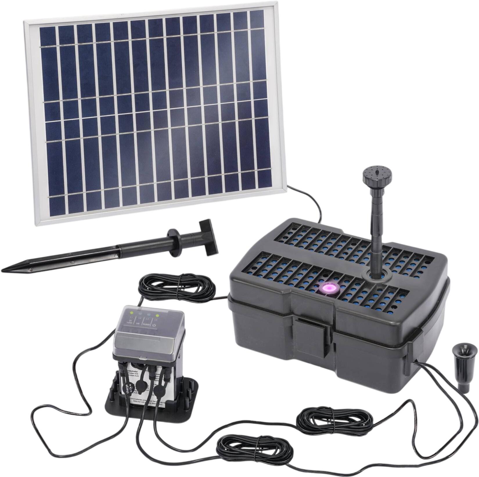Esotec Solar UV-Unterwasserfilter-Set 12/800 mit 4 Ah Li-Ion-Akkuspeicher (101204)