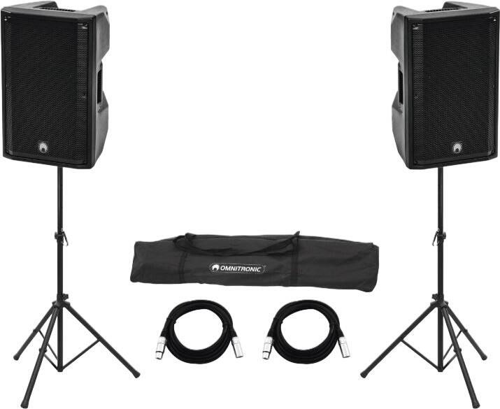 Omnitronic Set 2x XKB-215A + Boxenhochständer MOVE MK2 (20000422)