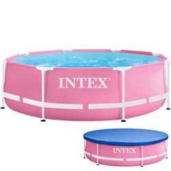 Intex Pink Metal Frame Pool 244 x 76 cm (28290ND + Abdeckplane) Intex Pink Metal Frame Pool 244 x 76 cm (28290ND + Abdeckplane)