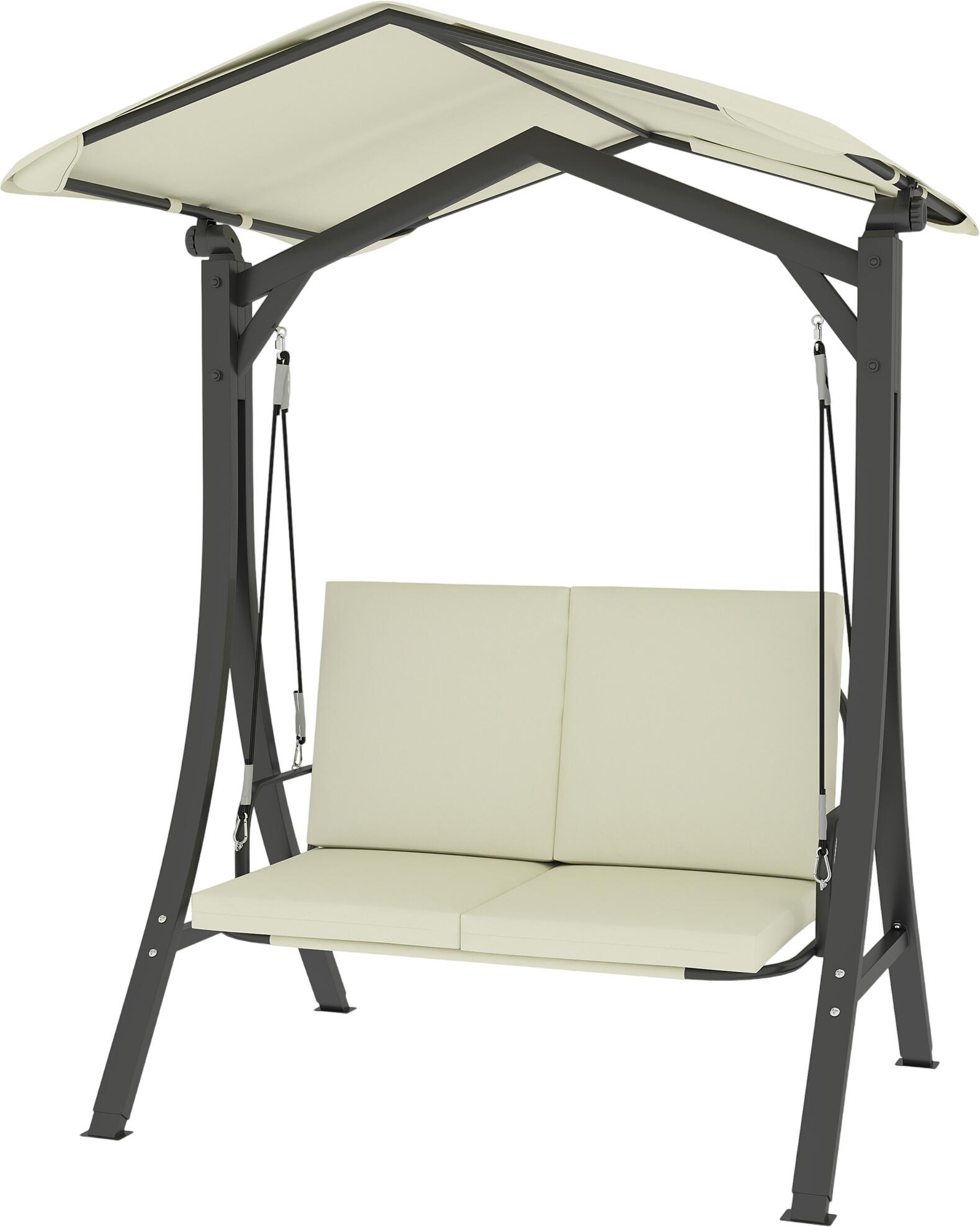 Outsunny Hollywoodschaukel 2-Sitzer mit Sonnendach 150 x 120 x 182 cm