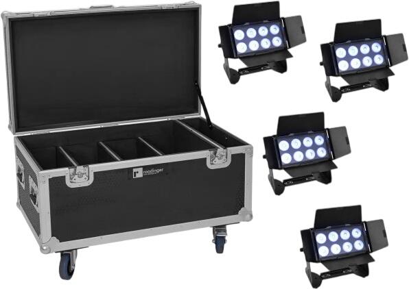 Eurolite Set 4x Multiflood IP 8x10W RGBW Wash + Case (20001000)