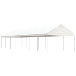 vidaXL Pavillon mit Dach Weiß 15,61 x 4,08 x 3,22 m Polyethylen (3155515)