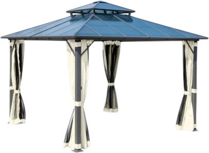 Brast Alu Pavillon PAGODE 3,5x3,5m mit Moskitonetz (1004253005)