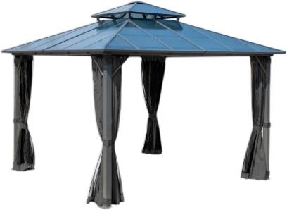 Brast Alu Pavillon PAGODE 3,5x3,5m mit Moskitonetz (1004253004)