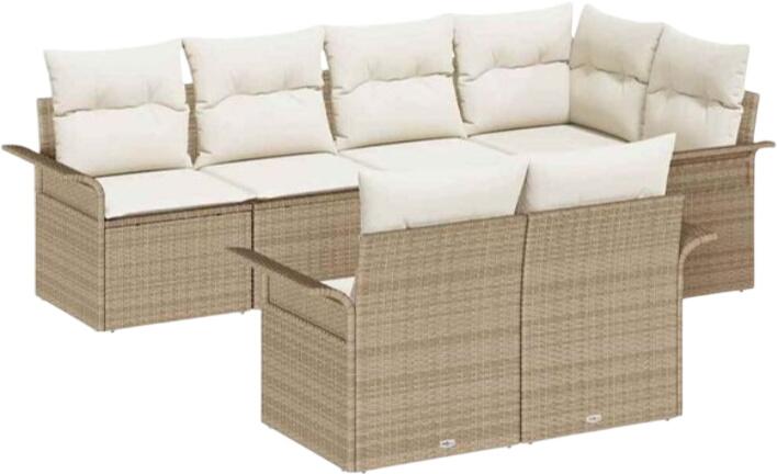 vidaXL Gartensofa-Set Polyrattan 7-tlg. (3345401)