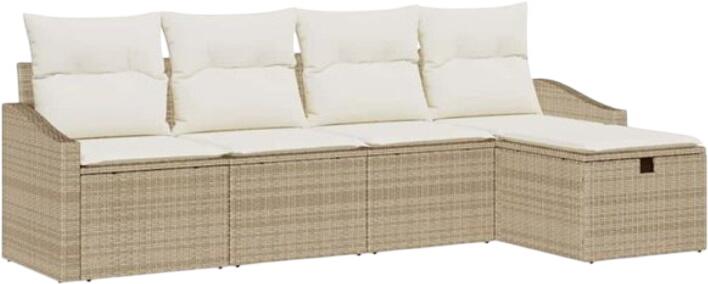 vidaXL Gartensofa-Set Polyrattan 5-tlg. (3359260)