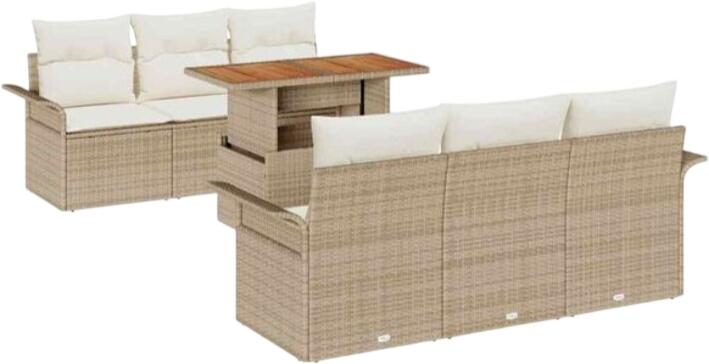 vidaXL Gartensofa-Set Polyrattan 7-tlg. (3349280) vidaXL Gartensofa-Set Polyrattan 7-tlg. (3349280)