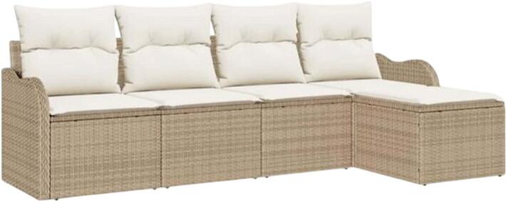 vidaXL Gartensofa-Set Polyrattan 5-tlg. (3345661)