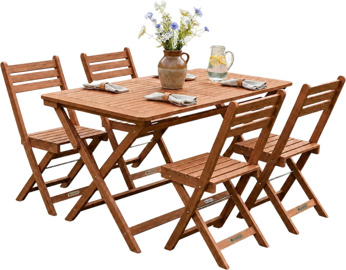 Juskys Gartenmöbel-Set Rimini aus Akazienholz