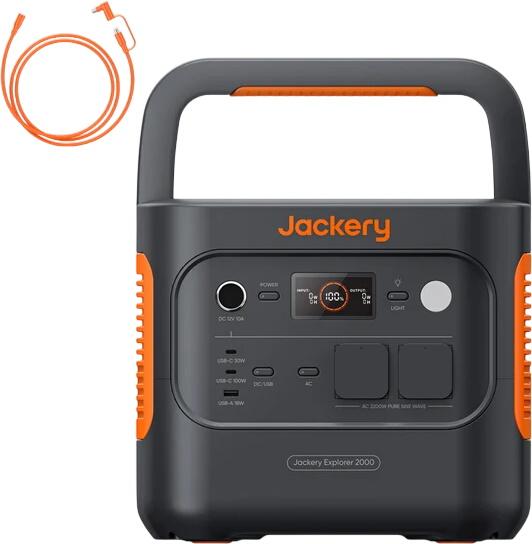 Jackery Explorer 2000 v2 + DC Solarpanel + Verlängerungskabel 5 m