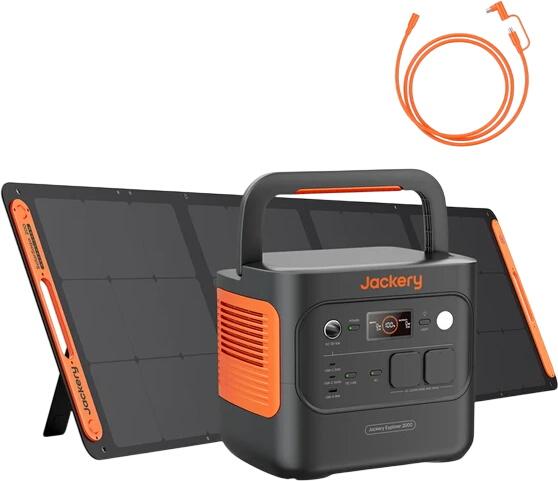Jackery Explorer 2000 v2 + 200W + DC Solarpanel und Verlängerungskabel 5m