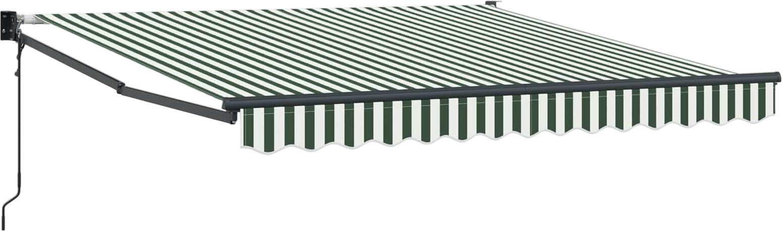 vidaXL Ausziehbare Markise Grün und Weiß 300 x 250 x 165 cm (3330188)