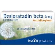 betapharm Arzneimittel Desloratadin beta 5 mg Filmtabletten 50 Stück (N2) betapharm Arzneimittel Desloratadin beta 5 mg Filmtabletten 50 Stück (N2)