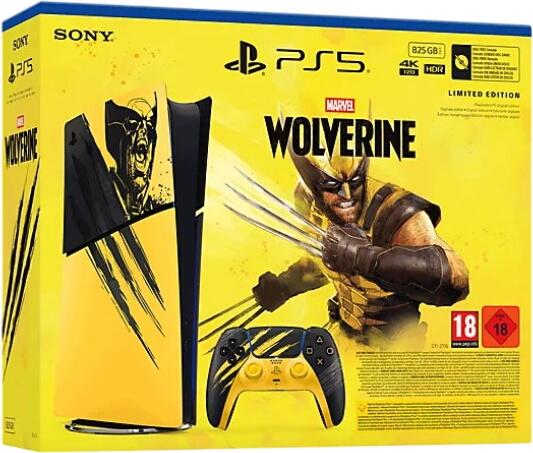 Sony PlayStation 5 (PS5) Slim Digital Edition - Marvel's Wolverine Battle Yellow Limited Bundle Sony PlayStation 5 (PS5) Slim Digital Edition - Marvel's Wolverine Battle Yellow Limited Bundle