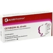 ALIUD Pharma Cetirizin AL direkt 10 mg Lutschtabletten 21 Stück (N1)