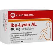 ALIUD Pharma Ibu-Lysin AL 400 mg Filmtabletten 50 Stück (N3) ALIUD Pharma Ibu-Lysin AL 400 mg Filmtabletten 50 Stück (N3)