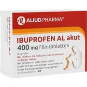 ALIUD Pharma Ibuprofen AL akut 400 mg Filmtabletten 50 Stück (N3) ALIUD Pharma Ibuprofen AL akut 400 mg Filmtabletten 50 Stück (N3)