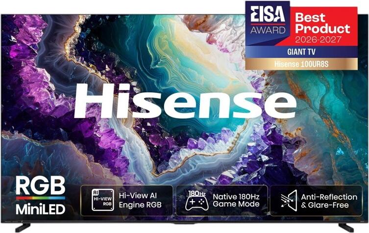 Hisense 100" RGB MiniLED Smart TV 4K 180 Hz 100UR8DS