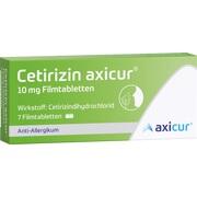 axicorp Pharma Cetirizin axicur 10 mg Filmtabletten 7 Stück