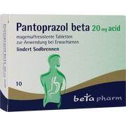 betapharm Arzneimittel Pantoprazol beta 20 mg acid magensaftresistente Tabletten 10 Stück