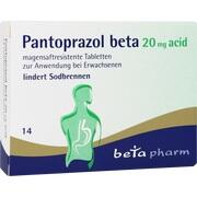 betapharm Arzneimittel Pantoprazol beta 20 mg acid magensaftresistente Tabletten 14 Stück