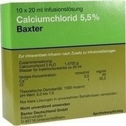 Baxter CALCIUMCHLORID LÖSUNG 5,5% AMP., 10 x 20 ml