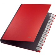 LEITZ Kunststoff-Pultordner, Tabs A-Z, 24 Fächer, rot