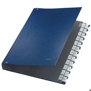 LEITZ Kunststoff-Pultordner, Tabs A-Z, 24 Fächer, blau