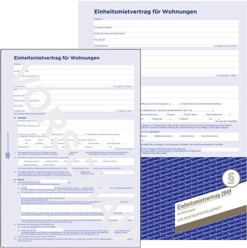 Avery Zweckform Einheitsmietvertrag für Wohnungen A4, 4-seitig (2849)